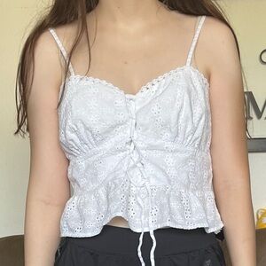 White peplum tank top